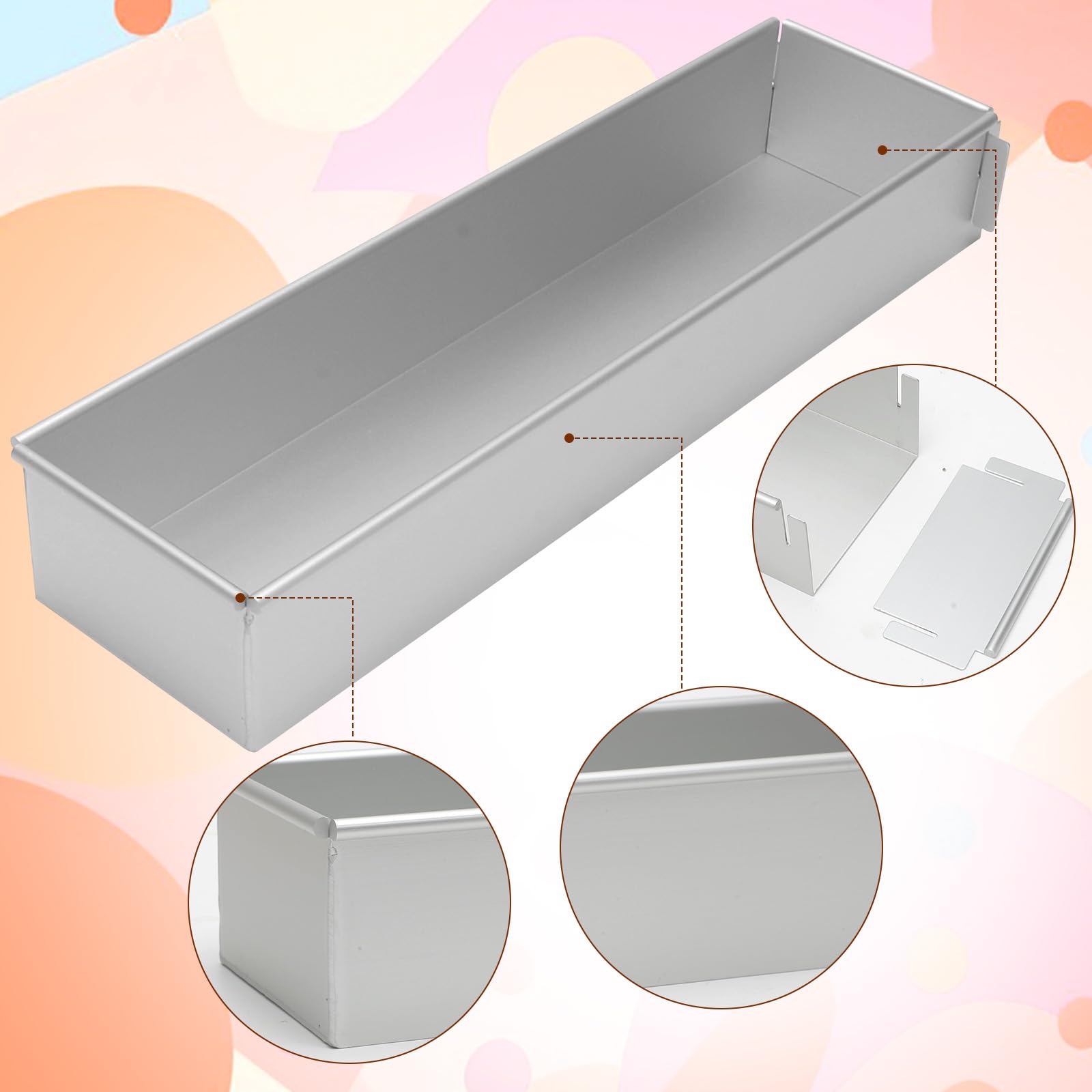 Springvorm DELUXE rechthoekige bakvorm met geëmailleerde vlakke bodem - zwart metallic