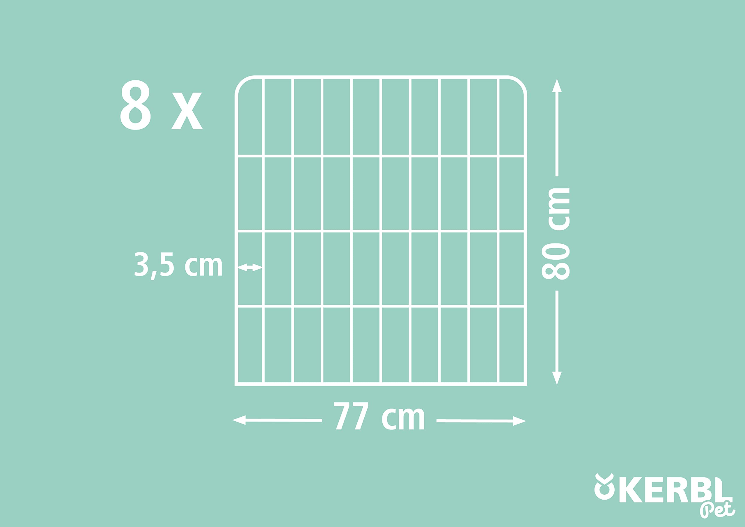 Kerbl 80577 Hunde- und Welpengehege 80x77cm, 8 Elemente, mit Türe, 20.12 kg