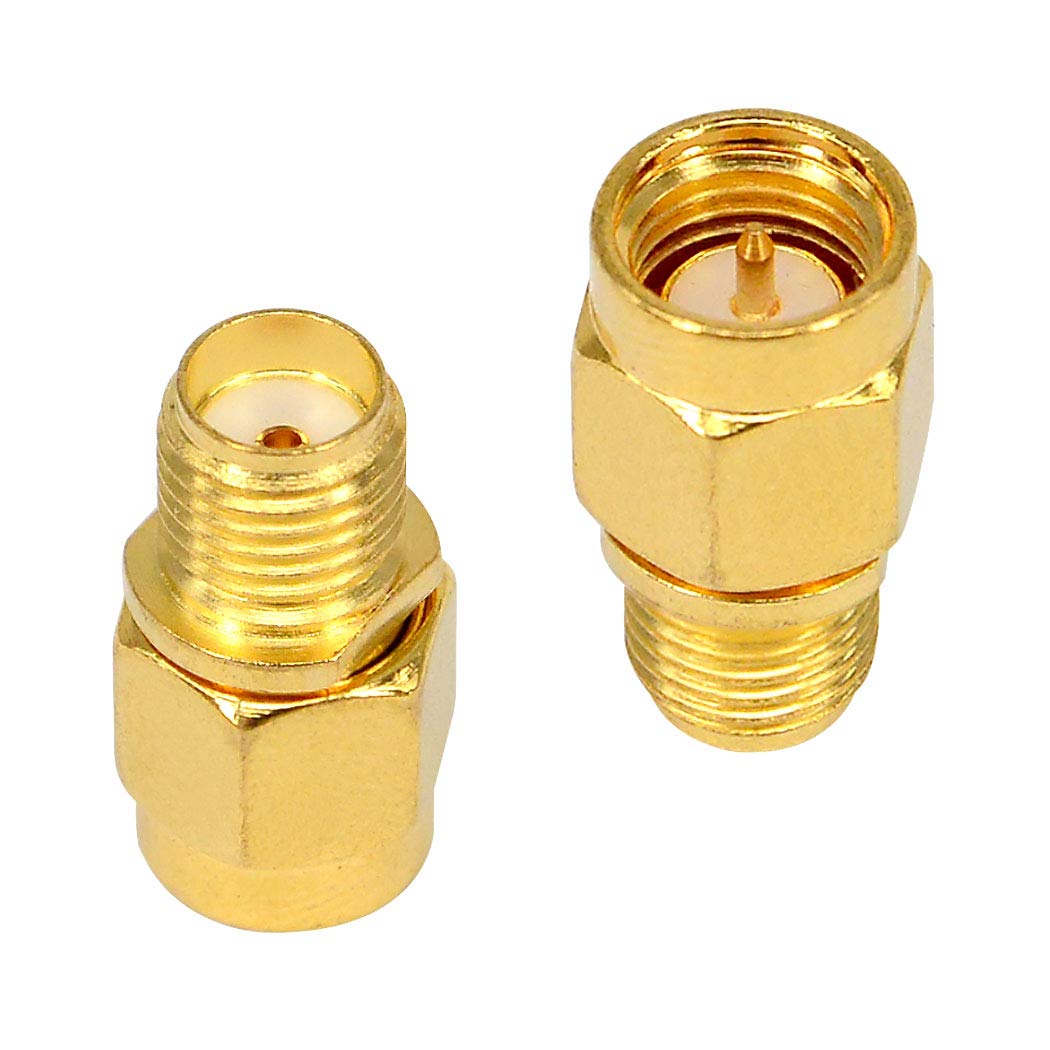 Adaptador SMA Macho a Hembra Conector Coaxial Antena WiFi Baja Pérdida para FPV Dron - Paquete de 2