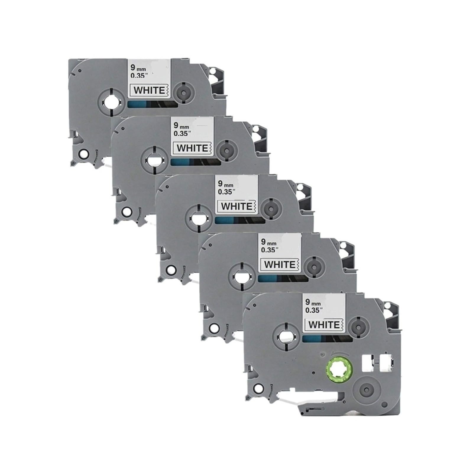 Paquete de 1 a 20 cintas adhesivas etiquetas 9 mm, compatibles con impresoras P-Touch(5 Pack)