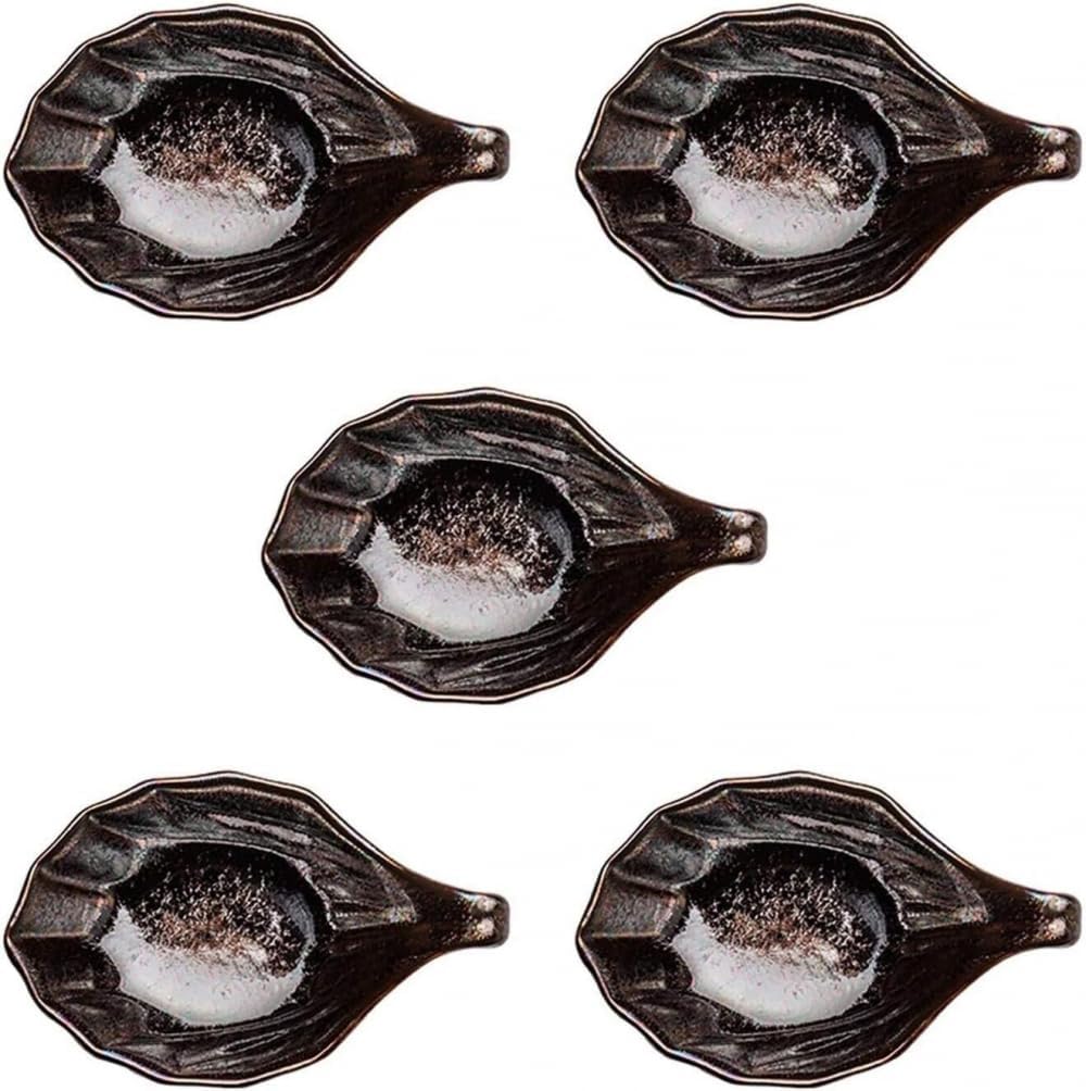Dip Bowls, Seasoning Dish Seasoning Dish Ceramic Dip Bowls Soy Sauce Dish Multipurpose Side Dish Bowl-Black