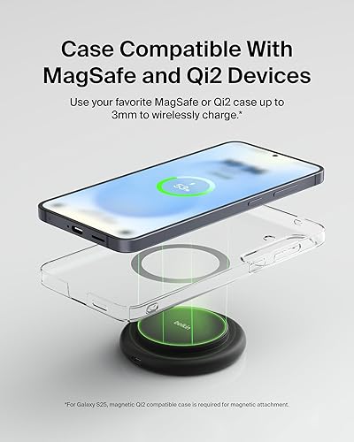 Miniatura 7 de Belkin Almohadilla de carga inalámbrica magnética de 15 W, cargador inalámbrico con certificación Qi2 compatible con MagSafe para iPhone 16 Series