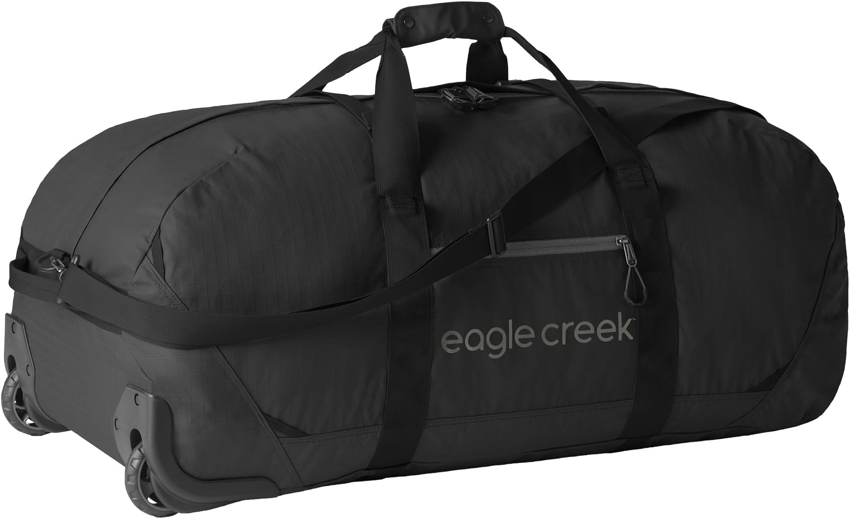 No Matter What Rolling Duffel - Durable Rolling Bag for Travel - Adjustable Shoulder Strap - Heavy Duty Wheels - Lockable Zippers - Multiple Carry Options - 110L - Black
