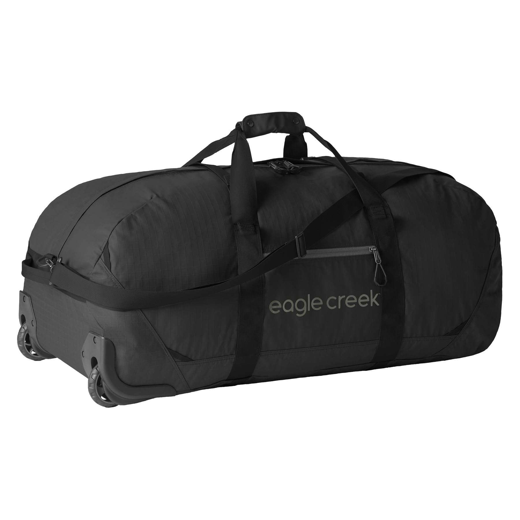 No Matter What Rolling Duffel - Durable Rolling Bag for Travel - Adjustable Shoulder Strap - Heavy Duty Wheels - Lockable Zippers - Multiple Carry Options - 110L - Black