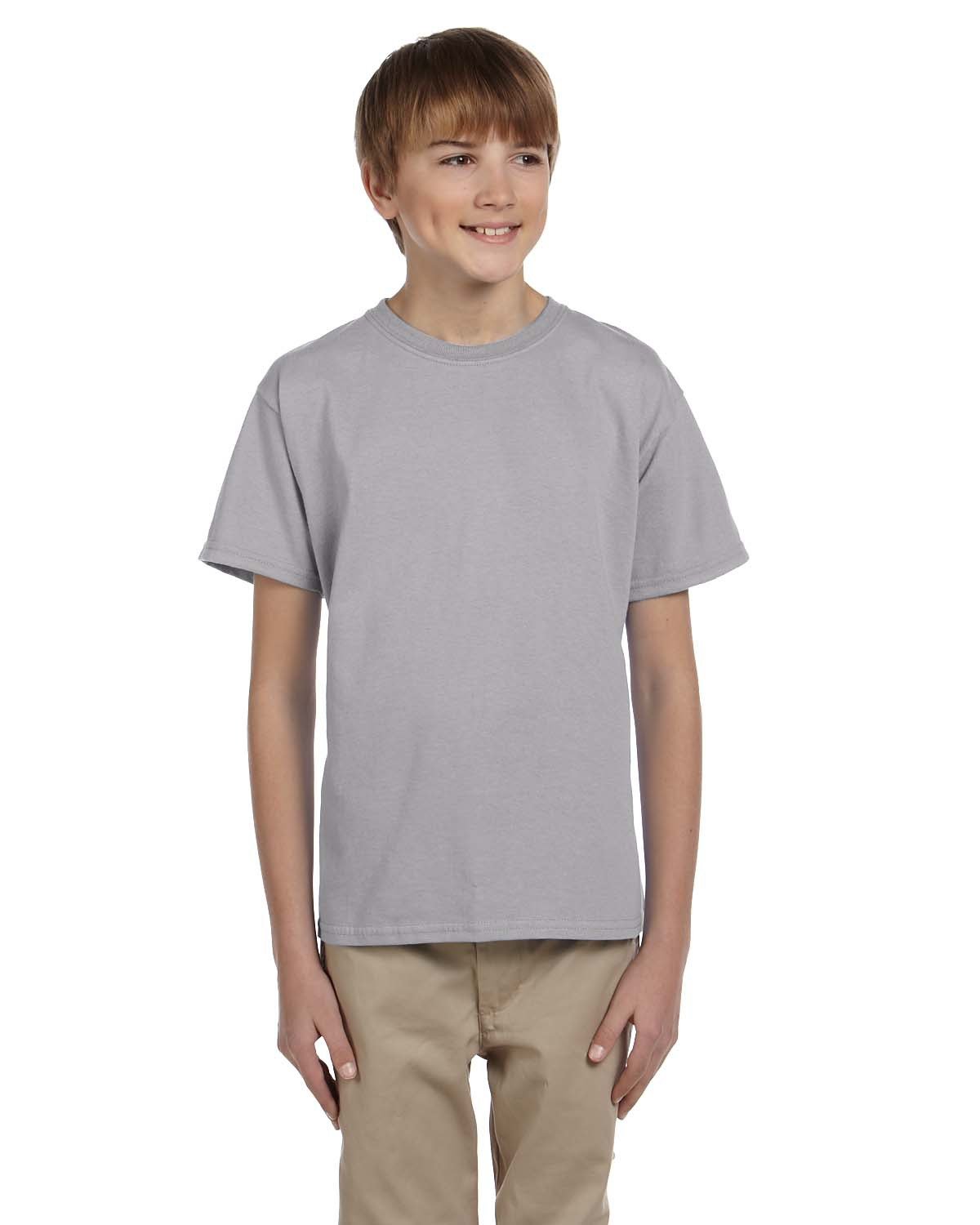 By Gildan Youth Ultra Cotton 6 Oz T-Shirt - Sport Grey - L - (Style # G200B - Original Label)