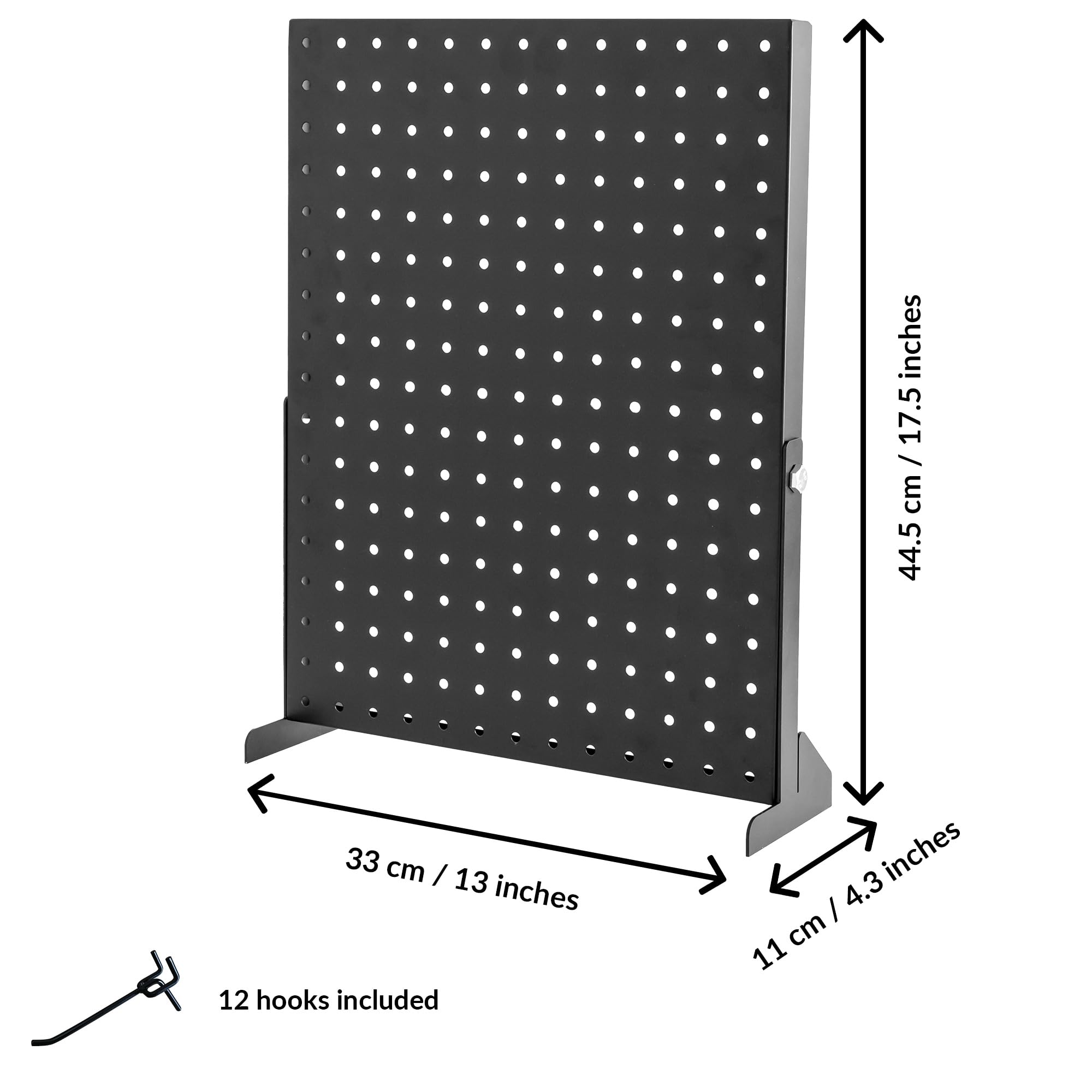 ODOXIA Pegboard | Pannello portautensili | Ganci neri per Pegboard per la casa, il negozio, l'ufficio | Pannelli espositivi