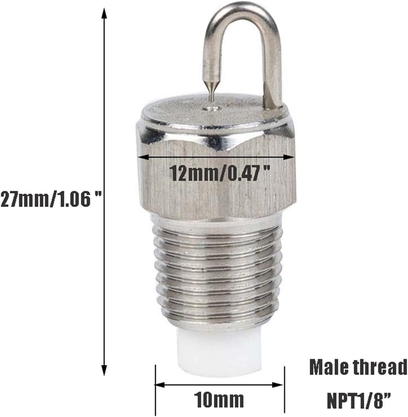 Paquete de 50 boquillas de pulverización de acero inoxidable con rosca NPT de 1/8" y filtro PP - Cabezales de repuesto para pulverizadores atomizadores de alta presión y refrigeración exterior de 0,