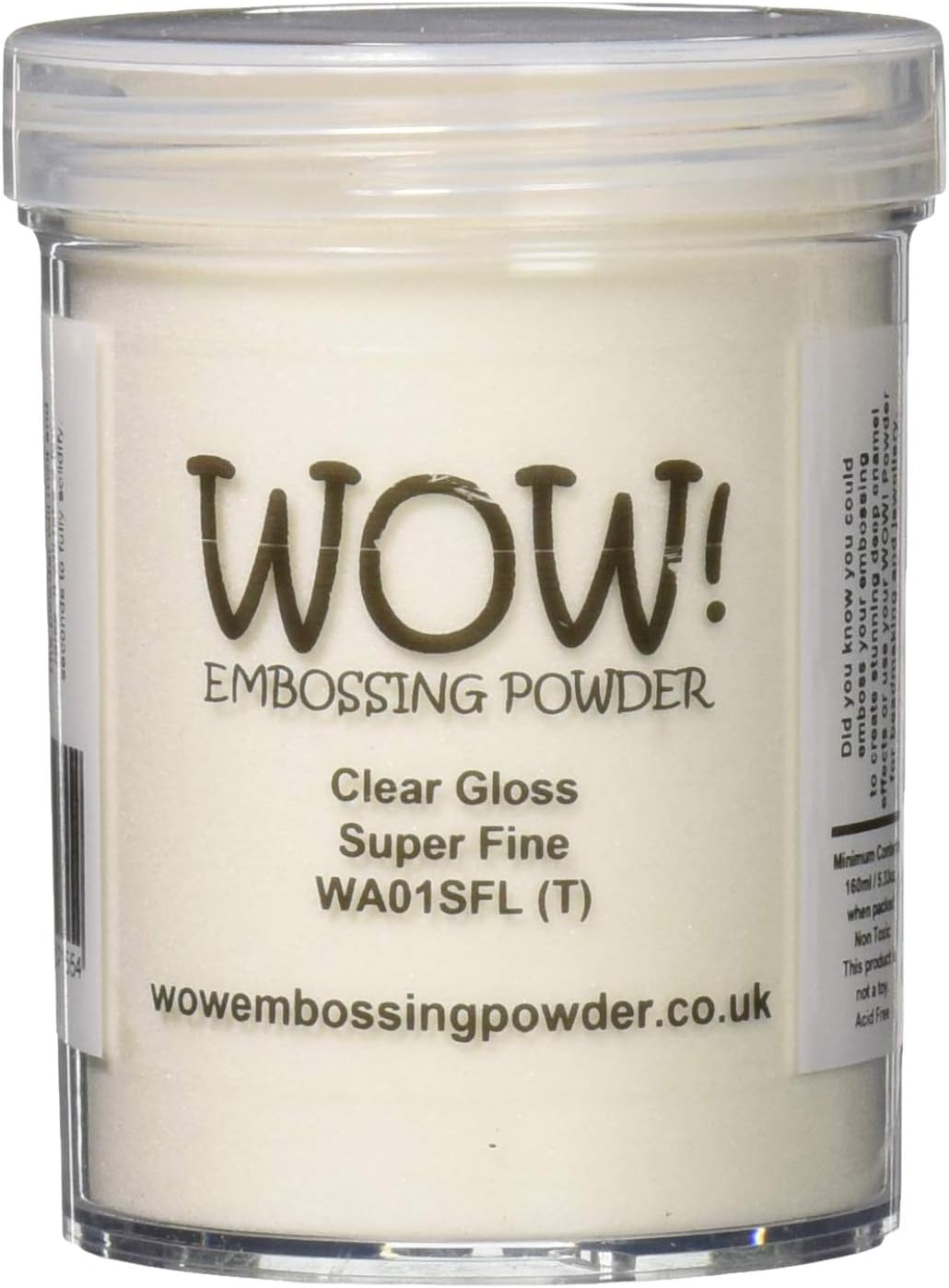 Wow! Embossing Powder Large Jar 160ml-Clear Gloss
