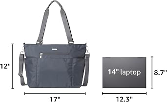Baggallini Essential Laptop Tote - Work Tote Bag with Laptop Sleeve - Lightweight Travel Crossbody Shoulder Bag for Women
