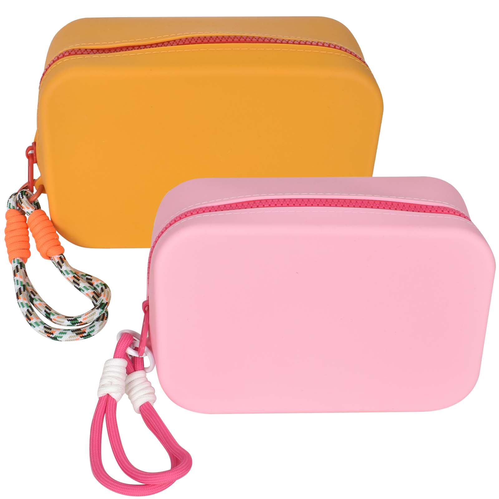 Borsa Tracolla Trasparente Per Toeletta E Trucco | In PVC E PU Rosa | 26x15x10 Cm | Impermeabile E Portatile - 3