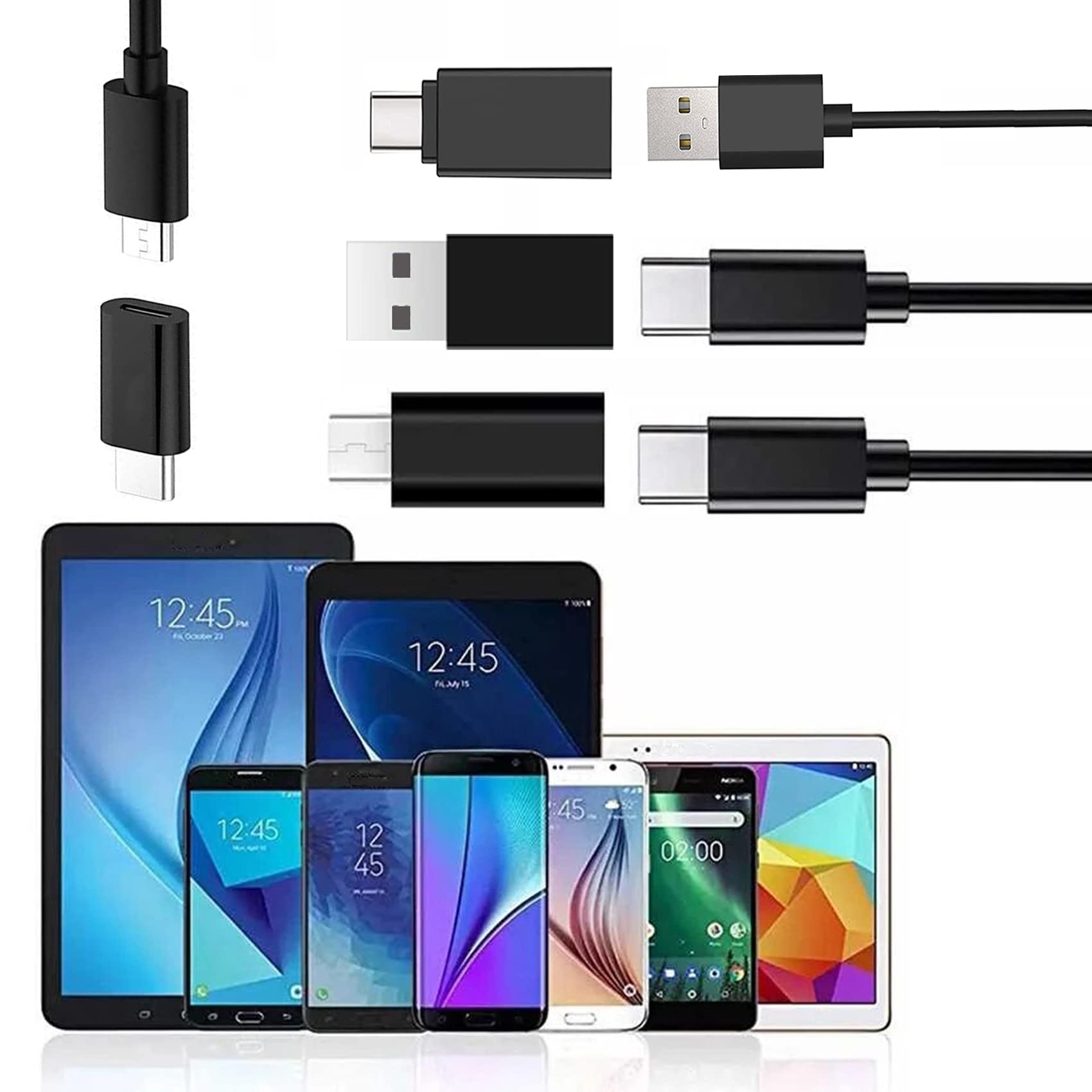 Adattatore USB C a USB 3.0 OTG [4 pezzi], , Adattatore USB C a Micro USB, Trasferimento Dati per MacBook, Phone 13 12, Galaxy S9