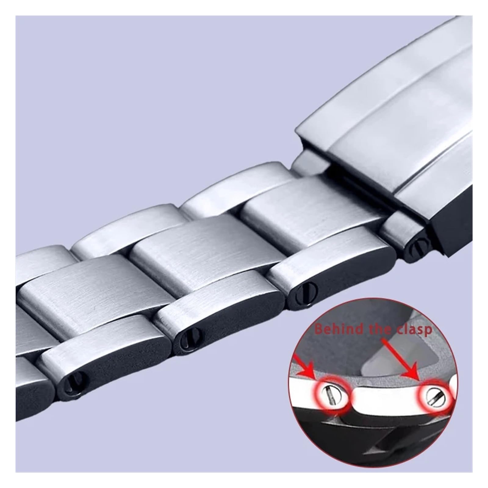 Cinturino impermeabile in acciaio inossidabile largo 20 mm, lunghezza regolabile, adatto for vari accessori for orologi fai da te