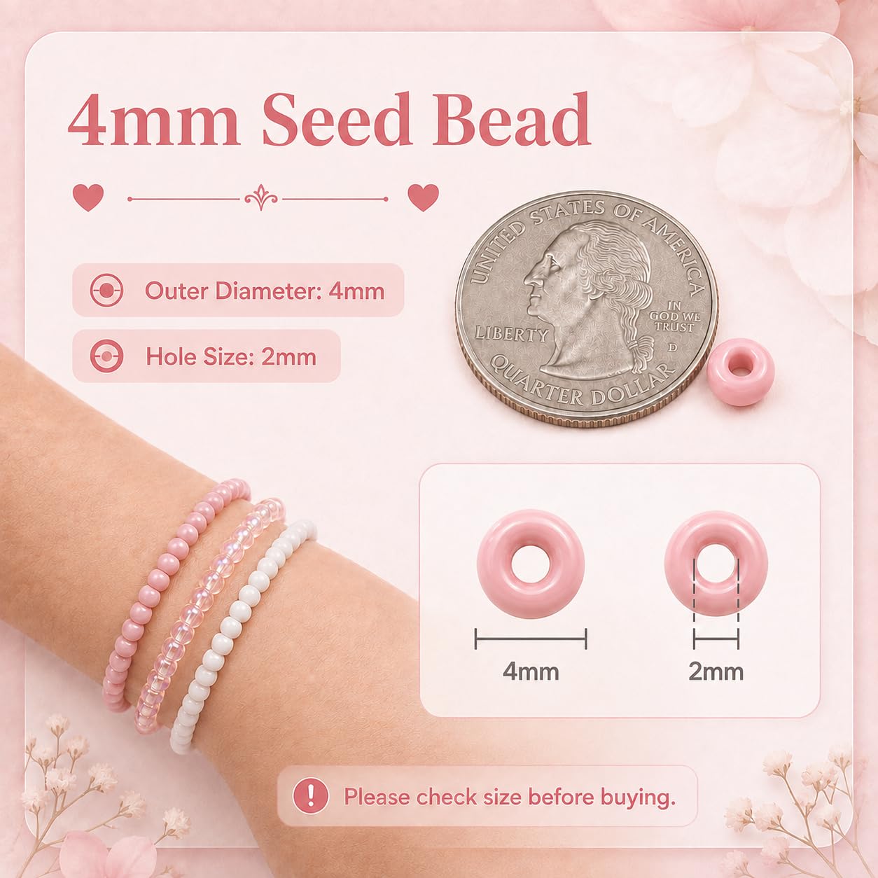 Redtwo 3400 cuentas de cristal de 4 mm para hacer pulseras de joyería, kit de pulseras de la amistad, kit de cuentas pequeñas de cintura con cuentas de letras y cuerda elástica, regalos para niñas