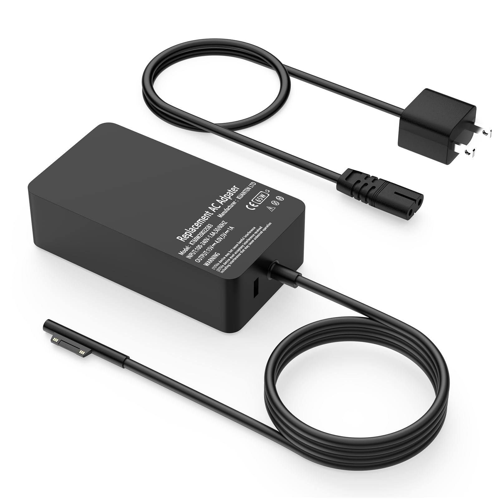 Ruilezyo Surface Pro Laptop Charger 65W Compatible with Microsoft Surface Charger Surface Pro 11 10 9 8 7+ 7 6 5 4 3 X Windows Surface Laptop 7 6 5 4 3 2 1 Surface Go/Book 3 2 1 Tablet Support 44W 36W