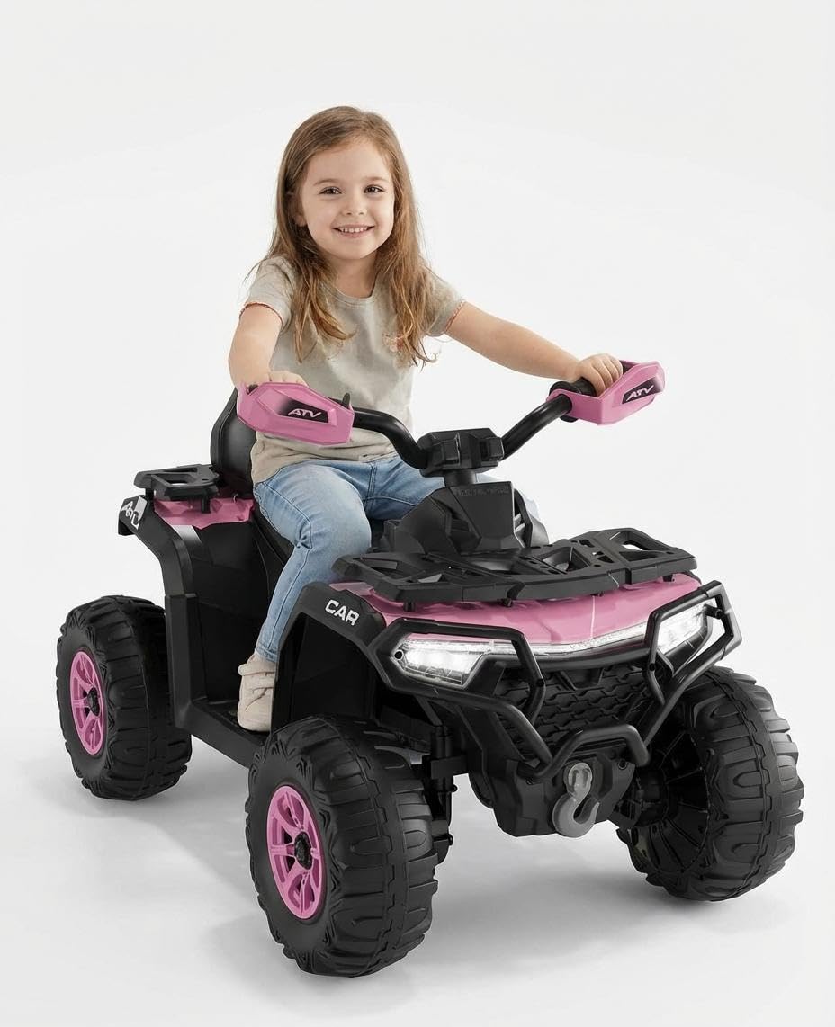 GarveeMore Quad Eléctrico Infantil 12V 4x4 con 2 Motores - Coche Niño Azul Marino con Control Remoto Parental, Suspensión, Faros LED, Música USB para Niños de 3 a 6 Años — view 9