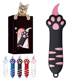 Cat Paw Box-Cutter Utility Knife Retractable Cute Boxes Opener Cutters Envelope Opener Multi-Purpose Carton Sealing Tape Knives Unpacking Packages Knife (Black) - Amazon product rated Grade A