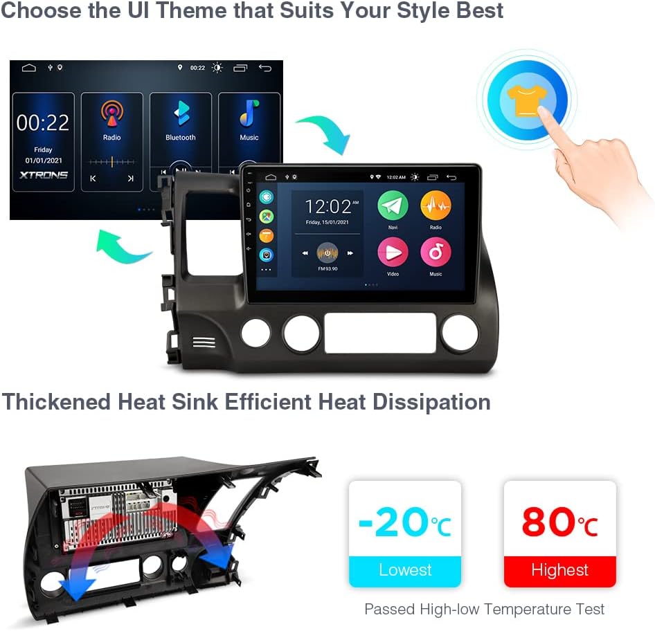 Best Cyber Deals 🔥 XTRONS Android 10.0 Car Stereo Radio Player 10.1 Inch IPS Touch Screen GPS Navigation Built-in DSP Car Auto Play Bluetooth Head Unit Support Full RCA Backup Camera WiFi OBD2 DVR TPMS for Honda Civic