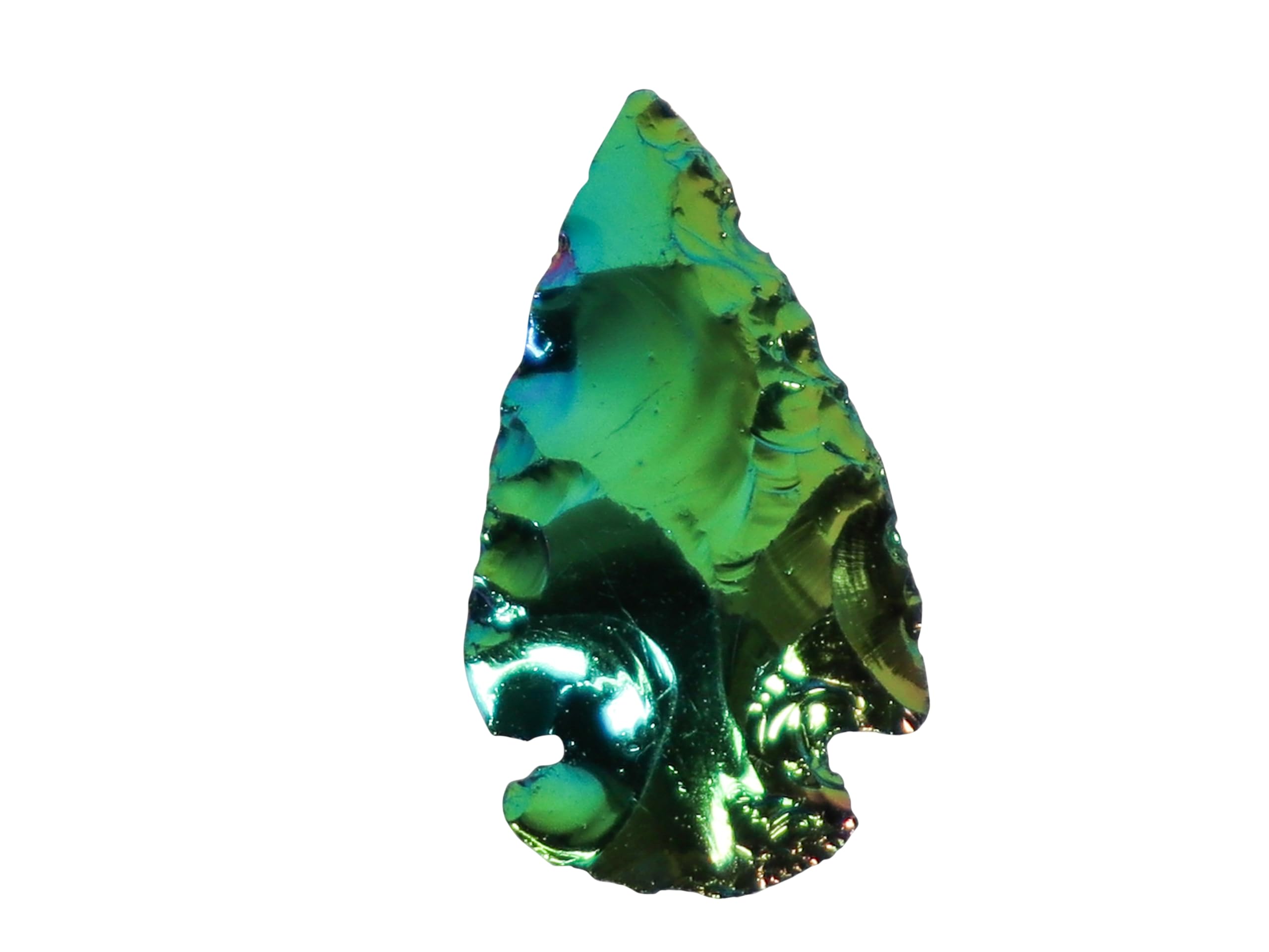 Four (4) Titanium Aura Quartz Arrowheads: 1