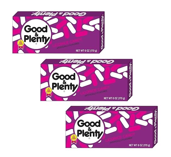 Good and Plenty - Pack of 3 - Licorice Flavored Candy - Theatre Box Size - Nostalgic Candy - Perfect for Snacking and Sharing