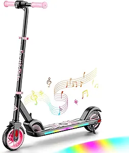 FanttikRide C9 Apex Electric Scooter for Kids 8-12, Adjustable Handlebar Height for Riders 3.9-5.2 ft, 132 lbs, Up to 40 mins Continuous Time, 3 Speed Mode 5/8/10 MPH, Bluetooth Music Speaker
