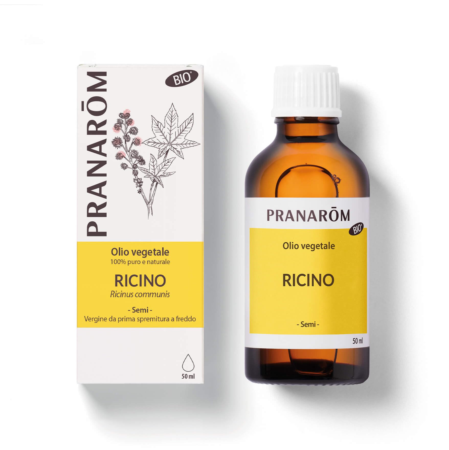Pranarôm - Olio Vegetale di Ricino Bio – Per Capelli, Ciglia e Unghie – Nutre e Rinforza – Trattamento Naturale