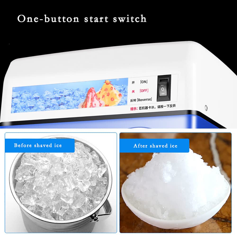 Máquina eléctrica para Hacer Conos de Nieve, trituradora de Hielo raspado de Mesa de 250 W licuadora para Batidos de 265 LB/H para Cocina doméstica, cafetería y Restaurante,