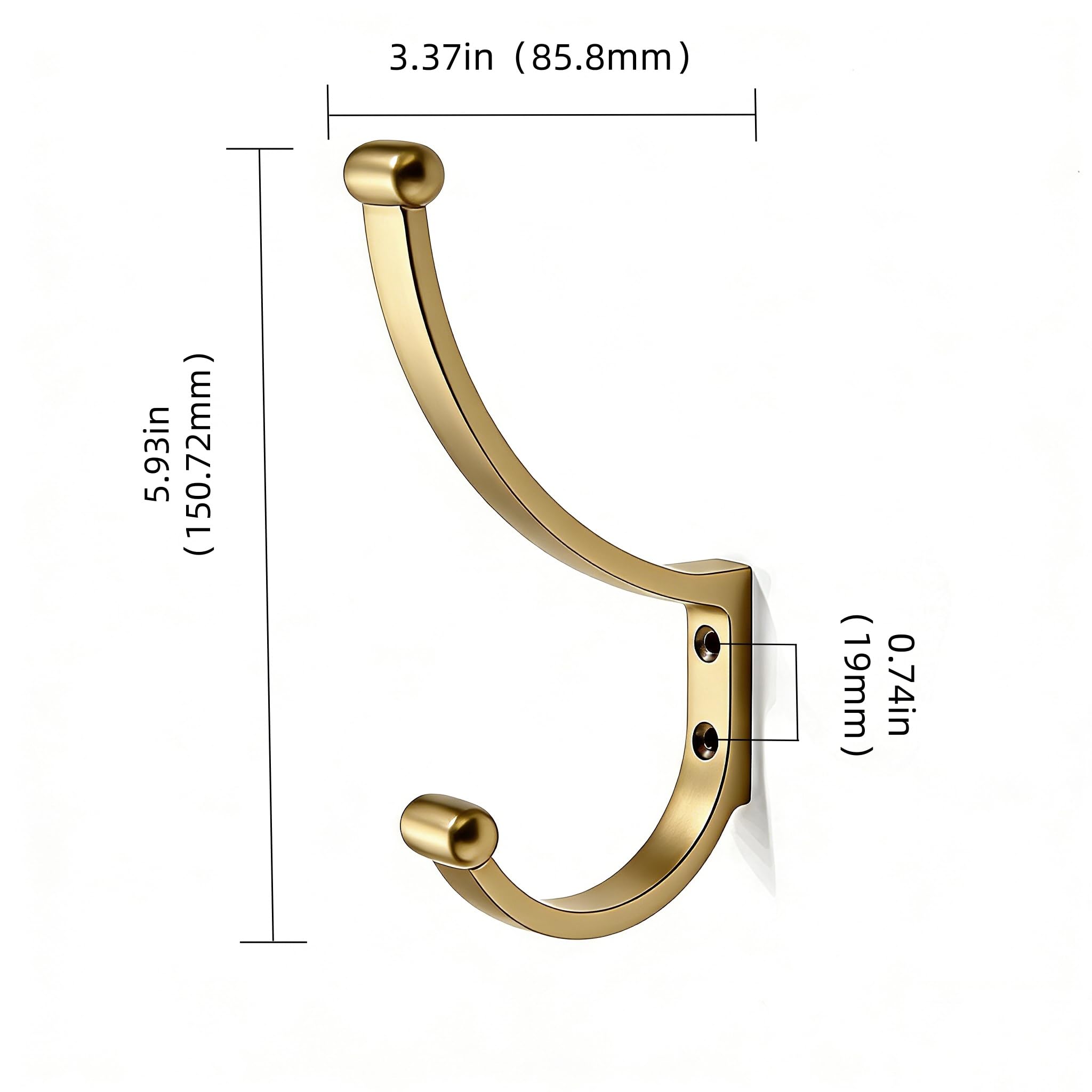 KHTUMEWARE-KH430 Champagne Bronze Coat/Robe Hooks in Champagne Bronze — KHTUMEWARE