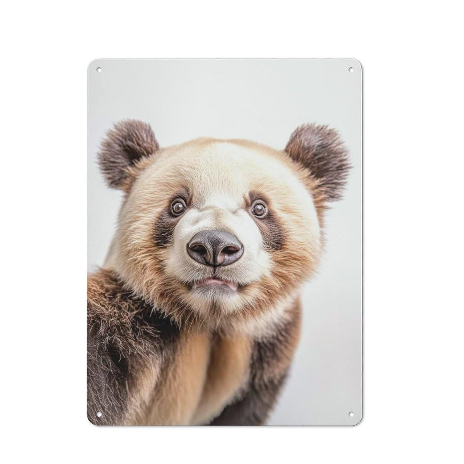 A Panda Taking A Selfie Cottage Style Metal Wall Decor 40x30cm, Farmhouse Metal Sign for Farmhouse Kitchen, Pantry Or Dining Area