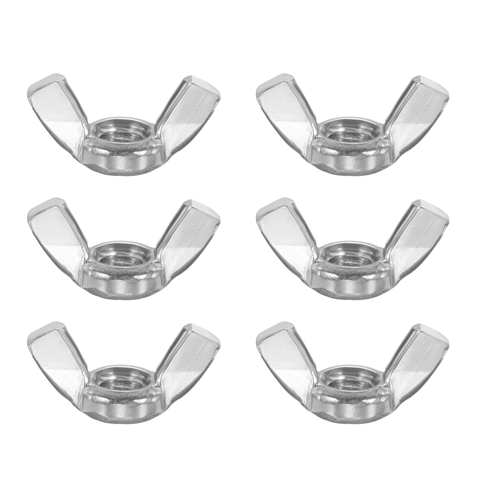 PATIKIL Wing Nuts, 6 Pcs 3/8"-16 304 Stainless Steel Butterfly Wing-Nut Fasteners Parts for Repair Install House Furniture Boat, Silver