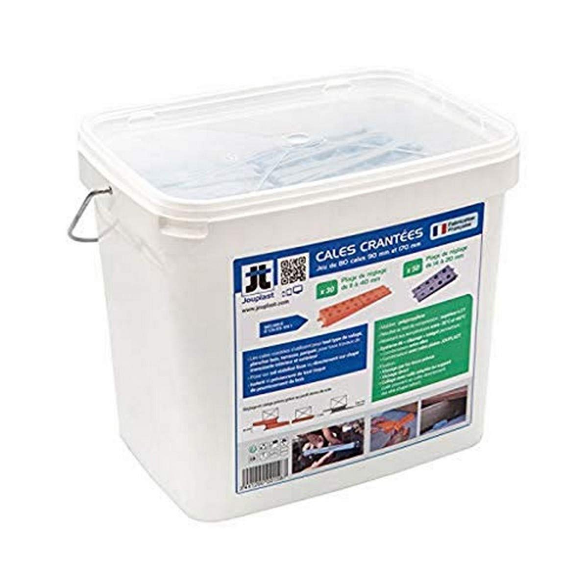 Jouplast Cubo de 50 cuñas crantées 90 mm y 30 cuñas crantées 170 mm