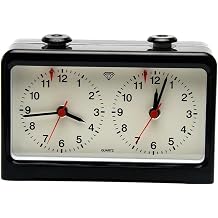 Quartz Analog Chess Clock, Professional Chess Timer with Count Up/Down for Board Game and International Chinese Chess Weiqi Competition Black