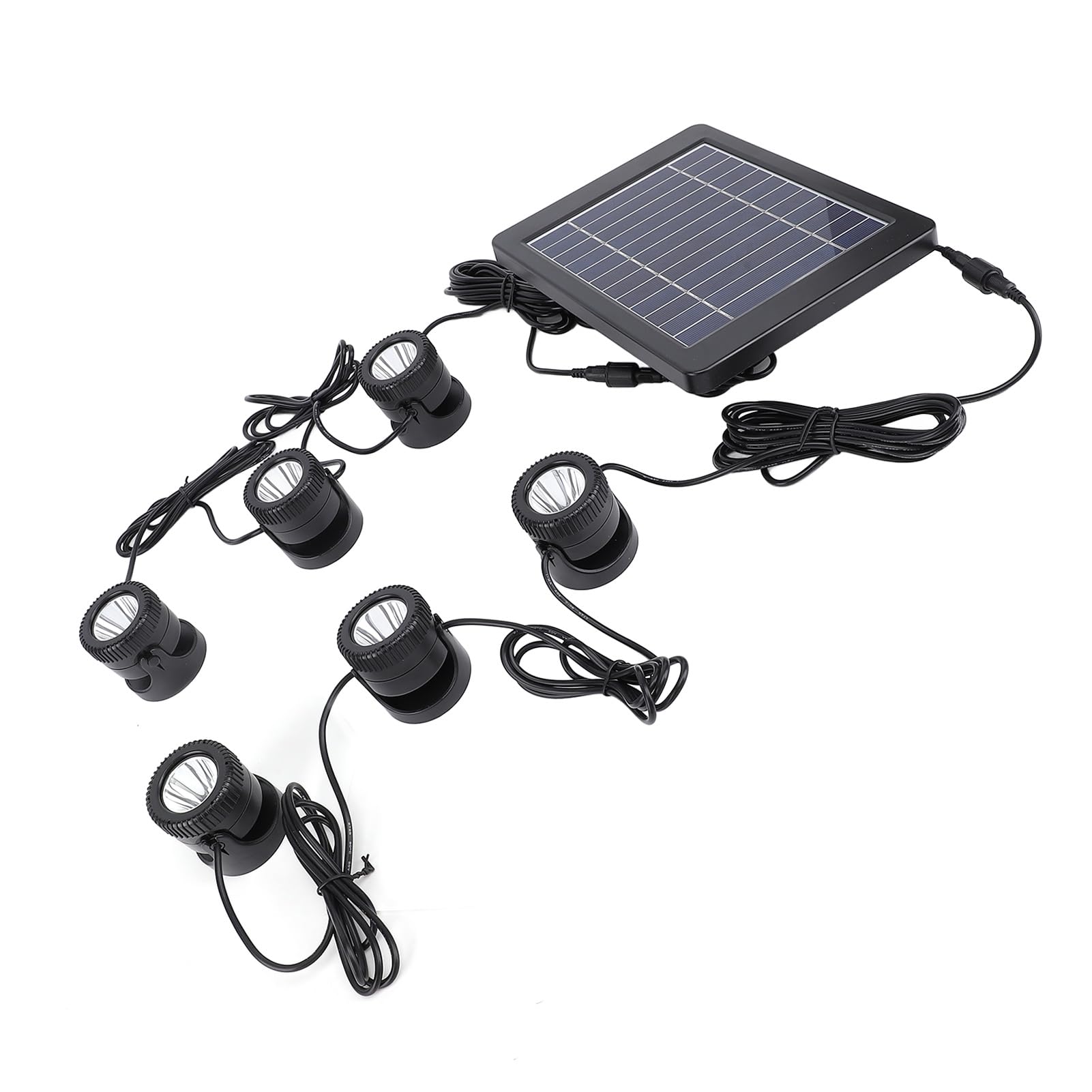 FTVOGUE Faretti Solari per Laghetto 6 in 1 Faretti Subacquei Impermeabili IP68 con LED Bianco Caldo 3000K per Piscina da Giardino con Acquario
