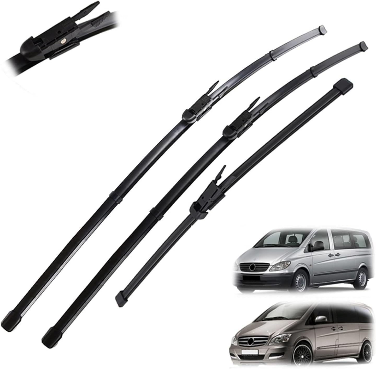 MadongJ Windshield Windscreen Wiper Blades for Benz Viano W639 2011-2014, Replacement Blades All-Weather Performance Streak-Free Windshield Wipers