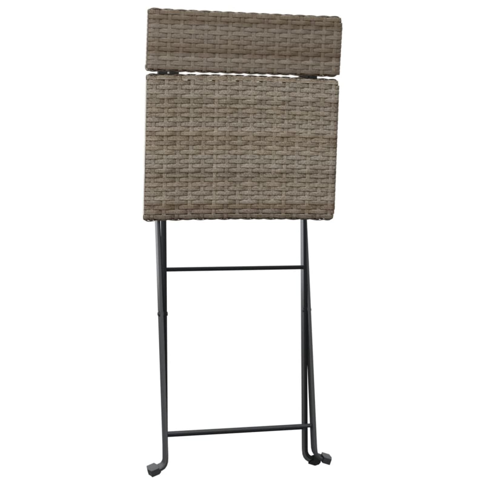 Homgoday Sillas cafetería Plegables 2 uds Acero y ratán sintético Gris