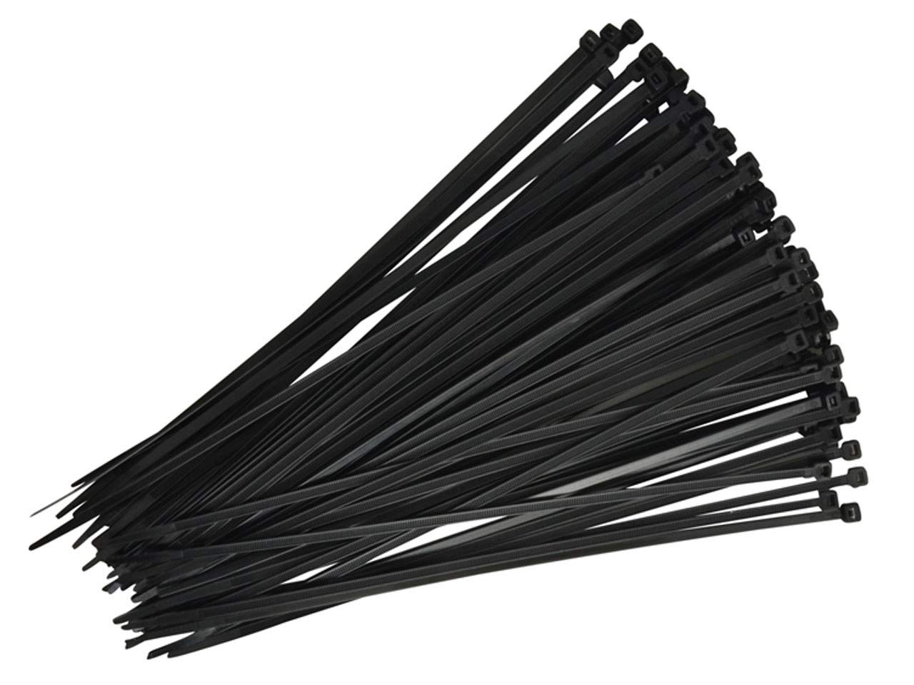 100 Pack Cable Ties 300mm x 4.8mm Nylon Plastic Strong Zip Tie Wraps (Black)