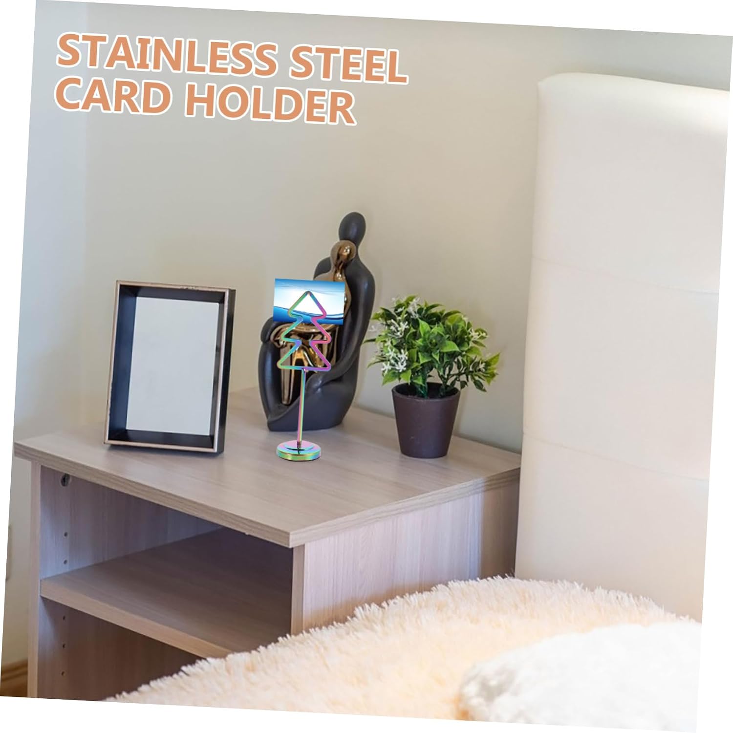 Stainless Steel Christmas Tree Card Holder Multi-Functional Photo Display Stand Memo Clip for Office Home Dec
