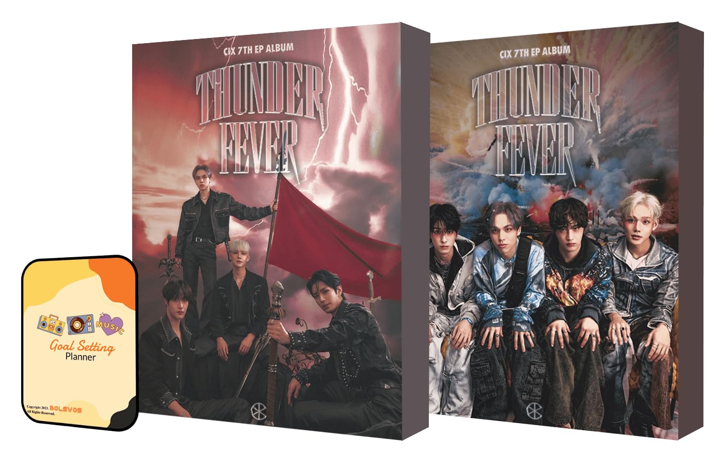 THUNDER FEVER CIX Album [THUNDER + FEVER 2 Standard ver. Full Album Set]+Pre Order Benefits+BolsVos K-POP Inspired Freebies (7th EP Album)