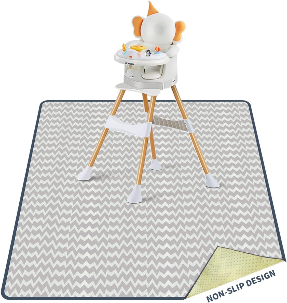 MOXTOYU High Chair Splash Mat, 53” Splat Mat Wipe clean Waterproof Mat