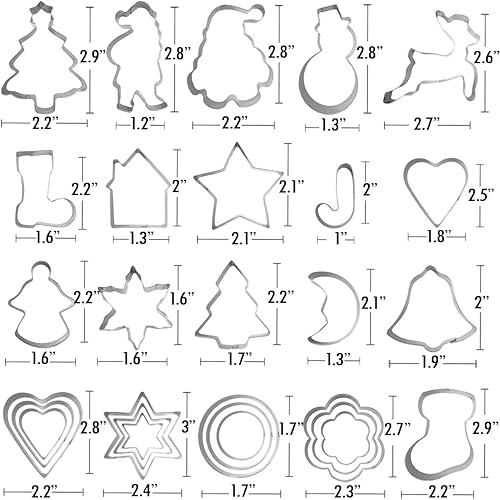 Miniatura 4 de Artcome Juego de 40 herramientas de decoración de galletas de Navidad, 28 cortadores de galletas, 6 botellas de escritura fáciles de apretar y 6