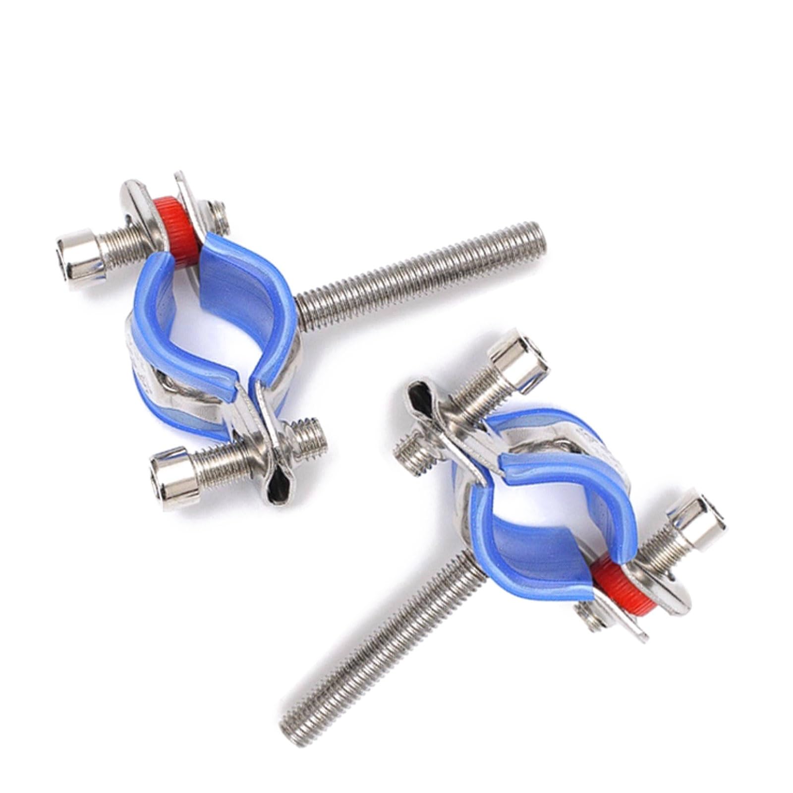 304 Stainless Steel Pipe Clamp Support 2 Pack with Choice of Bolt, Rubber-Lined, or Self-Tapping Expansion Anchor(【Φ32-34】,Type B)