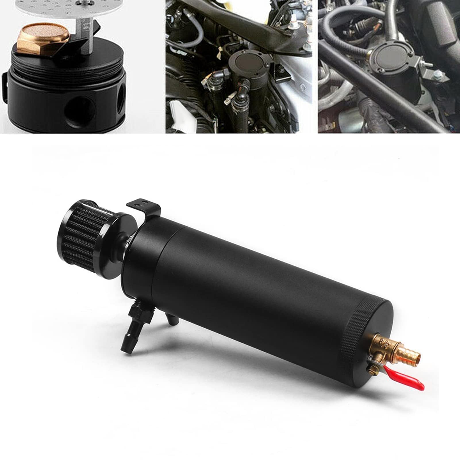 Serbatoio di Raccolta Dell'olio, Serbatoio di Raccolta Dell'olio Universale a 2 Porte Serbatoio del Serbatoio Separatore Dell'olio Dell'aria del Motore con Filtro di Sfiato Reimballaggio Dell'automobi
