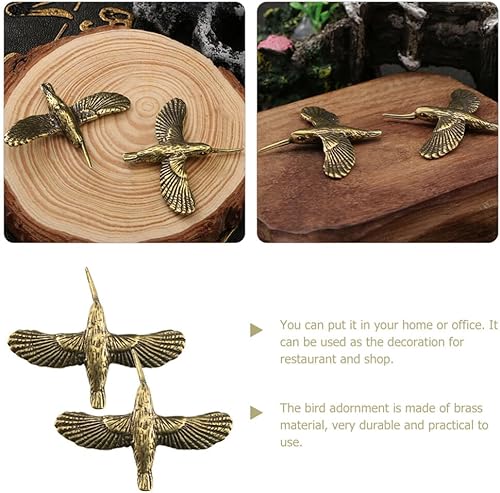 Miniatura 8 de 2 piezas Fengshui ornamento chino Feng Shui pájaro de escritorio decoración de pájaro figura de escritorio pájaro té mascota pájaro escritorio latón