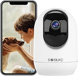 2K Indoor Security Camera, 360° Pan Tilt Dog Pet Camera for Home Security, 2.4 GHz Smart WiFi Camera with Phone App, Motion Detection & Tracking, Night Vision, 2-Way Audio, Cloud &SD Card Storage asin的图片