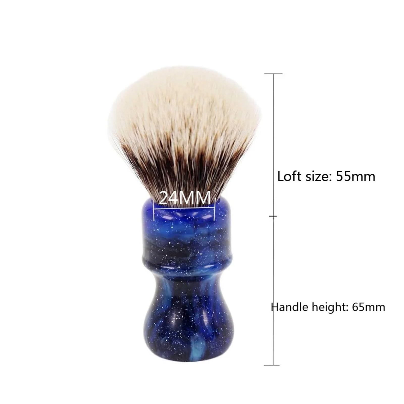 Pennelli da barba uomo con manico in pelo di tasso a due bande, 24 mm, colore Mysterious Space