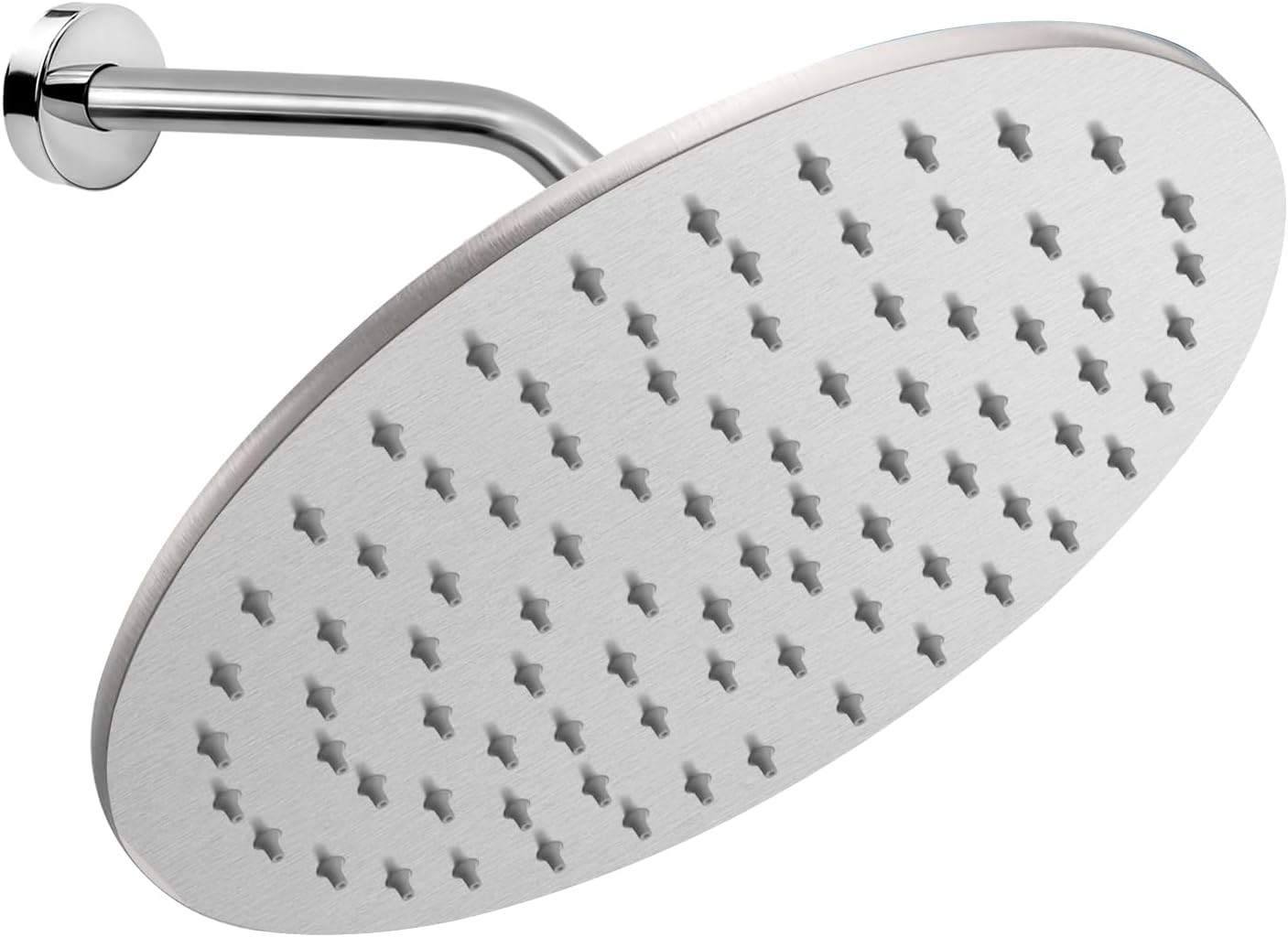 Pluiede Luxury All Metal 8" Rainfall Shower Head Brushed Nickel