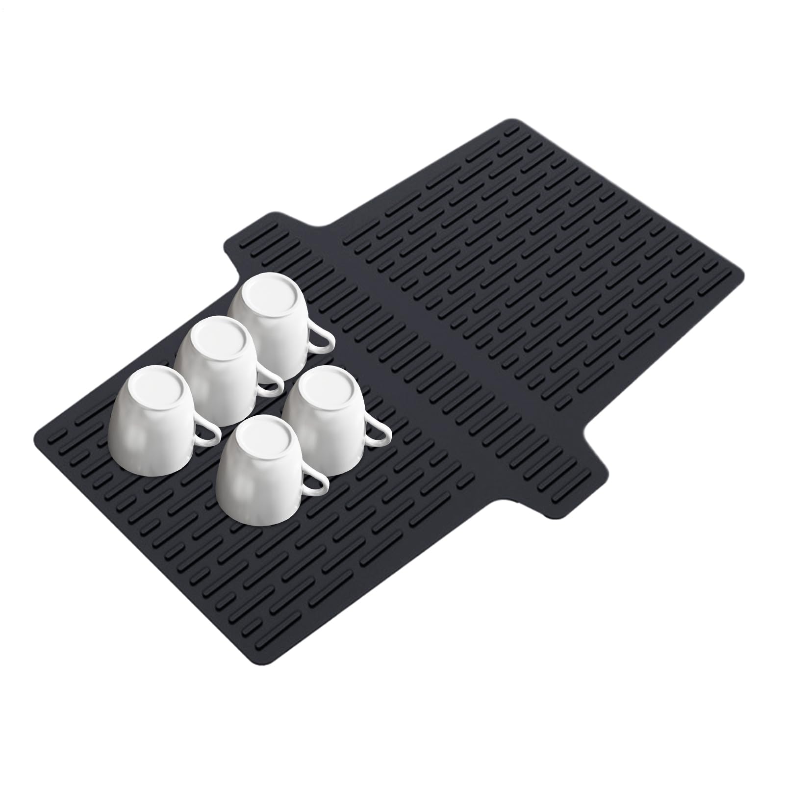 Tapete protector de silicona flexible para encimera: secado higiénico de cristalería fina