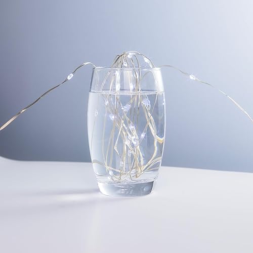 Miniatura 9 de ZELUXDOT Guirnalda de 1000 luces LED enchufables de 328 pies de largo, impermeable, alambre plateado, con control remoto, blanco cálido para