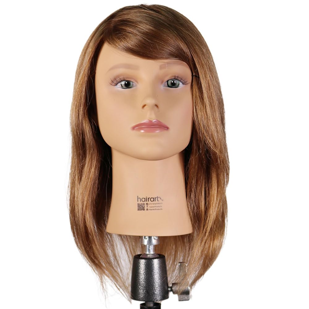 Emma: [100% European Hair Mannequin] Training Head, Cosmetlogy Practice, Haircoloring, Hiarcut & Hairstyles (Light Brown)