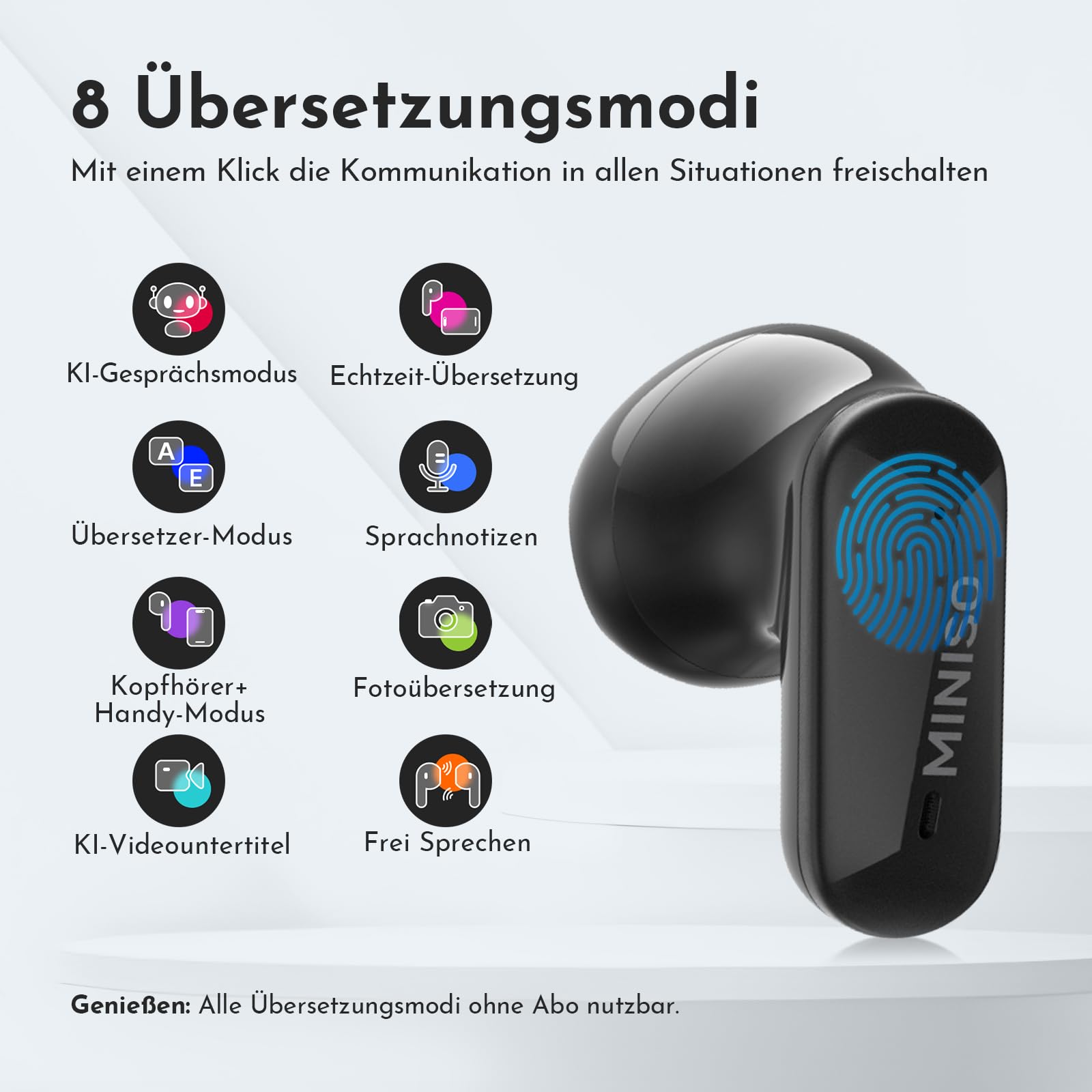 MINISO MS119 KI Übersetzer Kopfhörer, 3-in-1 Übersetzungskopfhörer in Echtzeit, 165 Sprachen & 9 Übersetzungsmodi, Bluetooth 6.0, mit IXP5-Wasserschutz, 48H Akkulaufzeit für Reisen Business, Beige