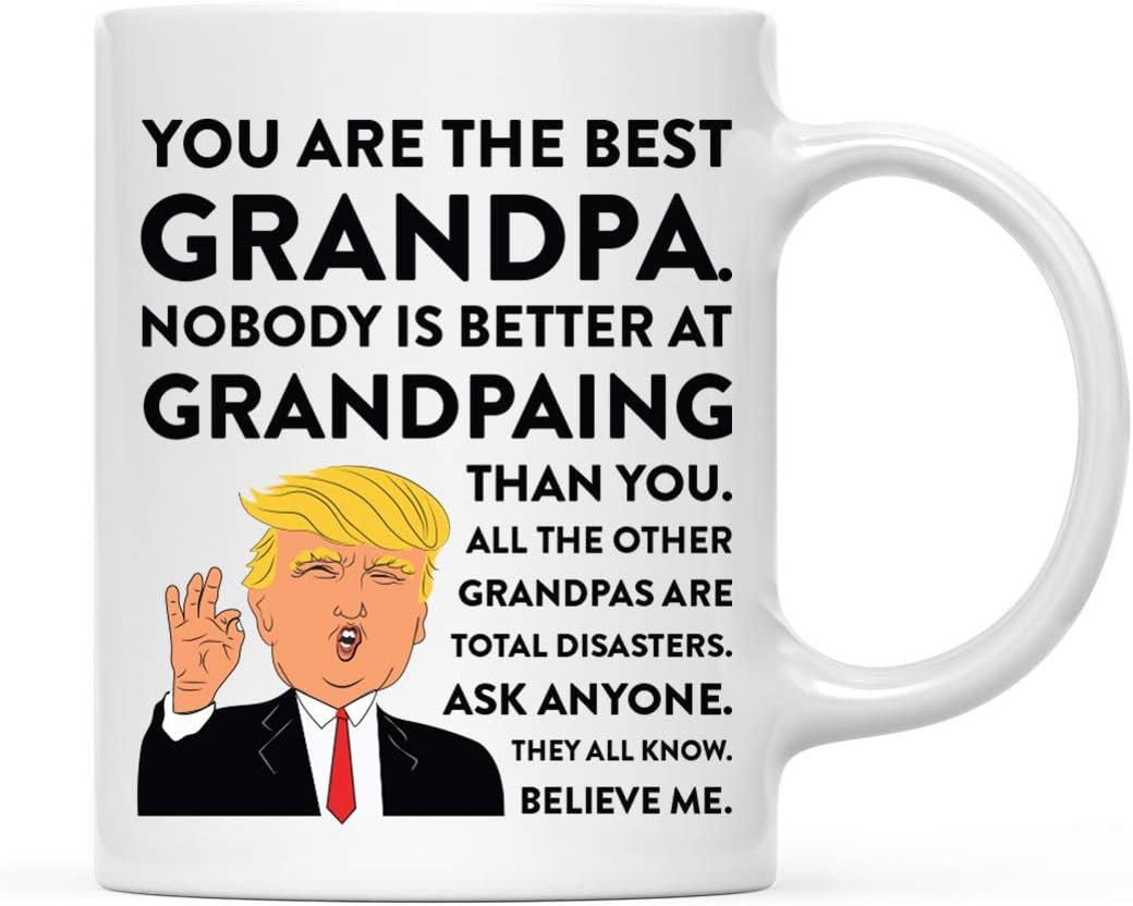 Andaz Press 11oz. Funny President Trump Coffee Mug Gift, Best Grandpa, Grandpaing, 1-Pack, Includes Gift Box, Birthday Christmas Novelty Ideas for MAGA Republican Democrats
